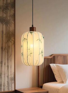 卧宋代美学灯室风床头灯布灯具吊艺绘画灯笼中国风茶室禅意古民宿