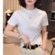 轻奢正品 显瘦上衣款 时尚 百搭短袖 女 圆领设计感时尚 2026新款