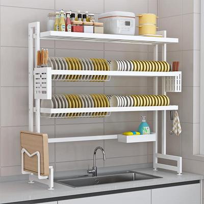 厨房可调节置物架水槽沥水架多层碗碟收纳架台面多功能水池放碗架