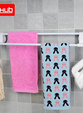 TOR500吸盘挂钩免打孔浴室毛巾挂杆双杆毛巾架60.5cm毛巾杆