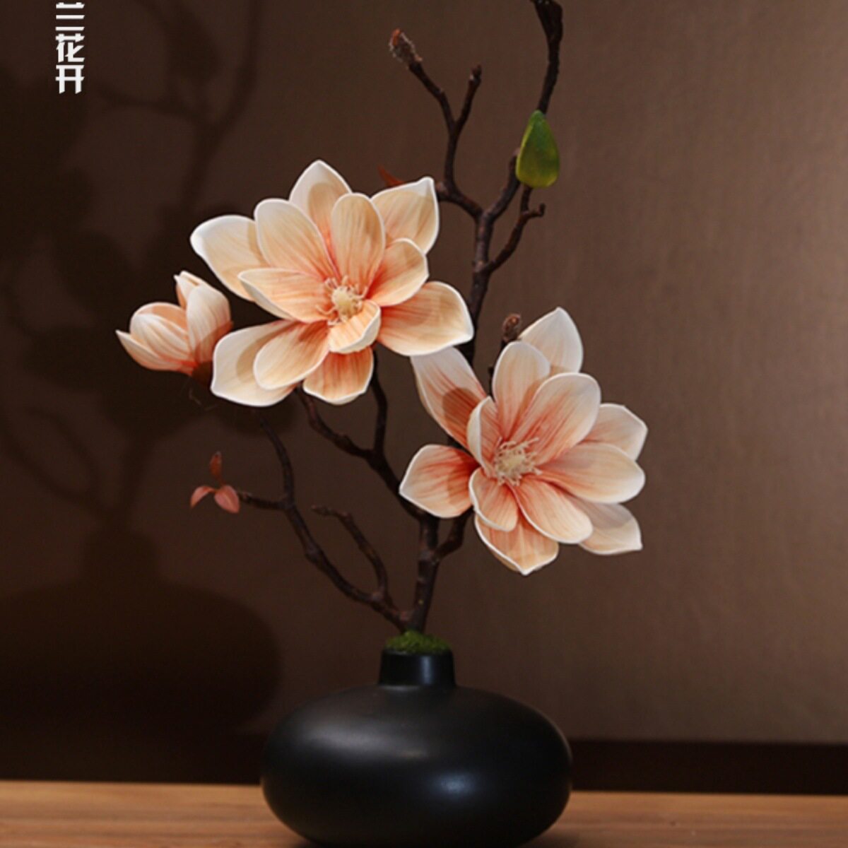 玉兰花套装陶瓷花瓶桌面摆放花卉逼真花艺客厅餐厅装饰