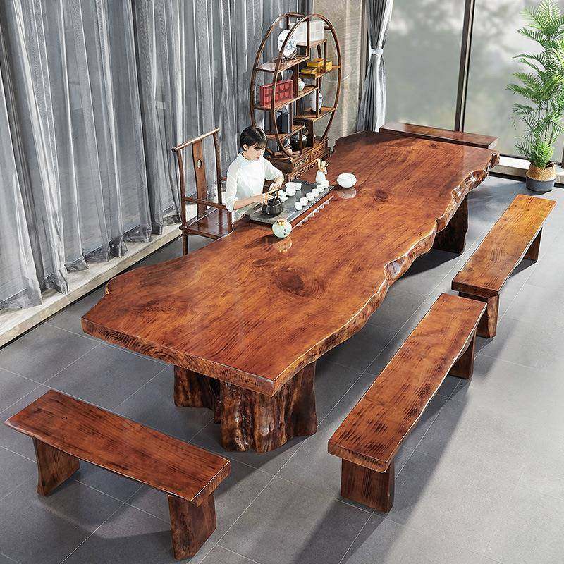 全实木茶桌中式客厅大板桌家用泡茶桌子古典茶楼办公室茶桌椅组合