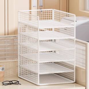 文件收纳架桌面办公用品置物筐书架办公室台面立式多层放置篮书立