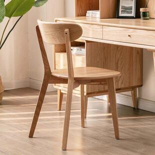闲欧现北代简约实凳木椅子家54584用餐桌休靠背吃饭子北欧椅