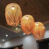竹编意个性 艺543吊灯灯中式 禅竹意灯具茶室餐厅酒店民宿创艺术造