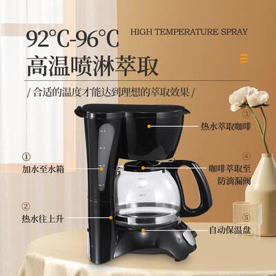 得小易滴漏式咖啡机保温煮4-6人家用美式型47807咖啡滤网办公室泡