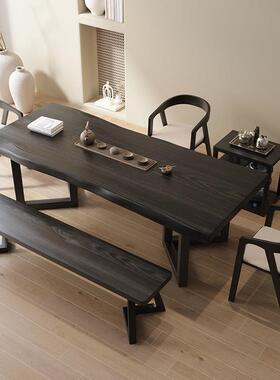 原木大板木茶桌椅组现代新中式功夫禅茶台家用YYT意简约泡茶桌合