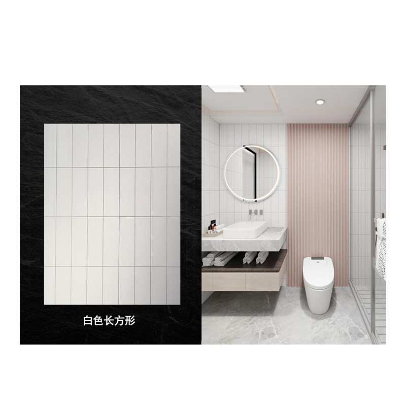 卫生间装饰板白色格子浴室碳晶面板民宿酒店家装简约系spc仿瓷砖