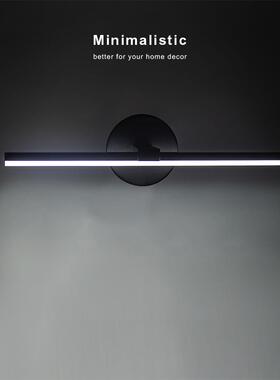 LED镜前灯浴室灯梳妆台壁灯黑色12W壁灯冷白光镜前灯美规宽压镜灯