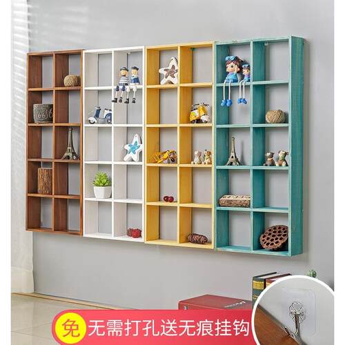 复古乡村壁饰收纳陈列架展示柜可悬挂咖啡厅卧室墙面装饰品创意