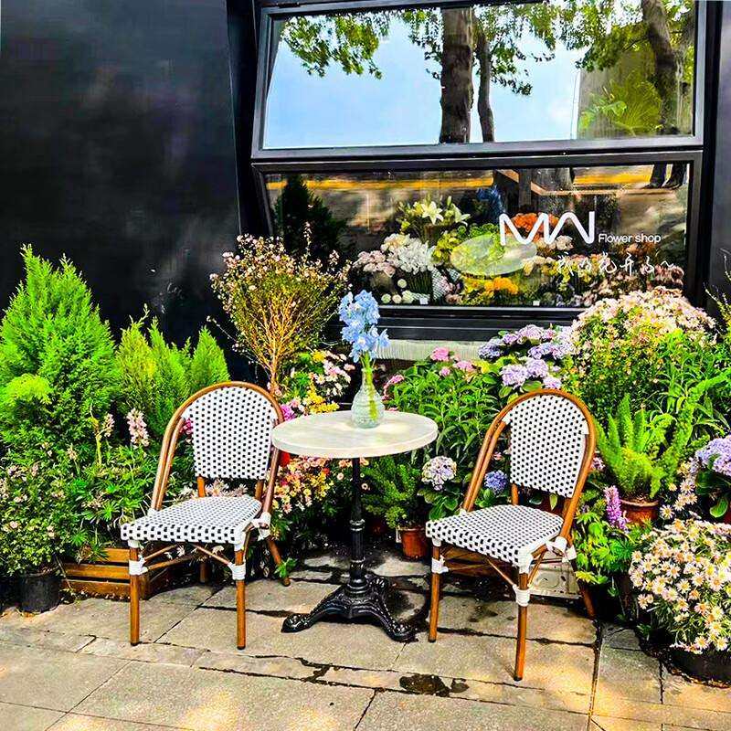 户外休闲桌椅咖啡厅露天餐厅室外家具庭院花园防水防晒藤椅子组合