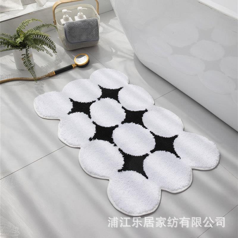 超细纤维涤纶卫生间家用防滑吸水地垫厕所防滑垫浴室速干脚垫异形