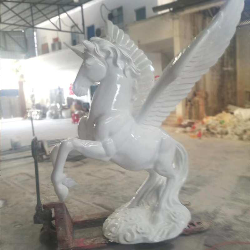 玻璃钢飞马雕塑独角兽公园户外园林摆件景观厂家供应巨型景观雕塑