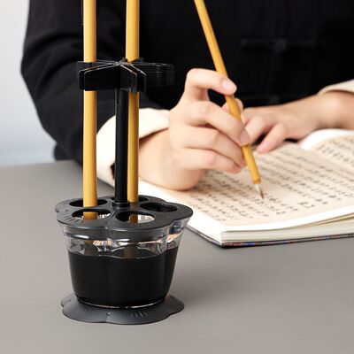 多功能五孔免洗洗笔笔架神器毛笔挂架洗笔器润笔摆件保湿容器