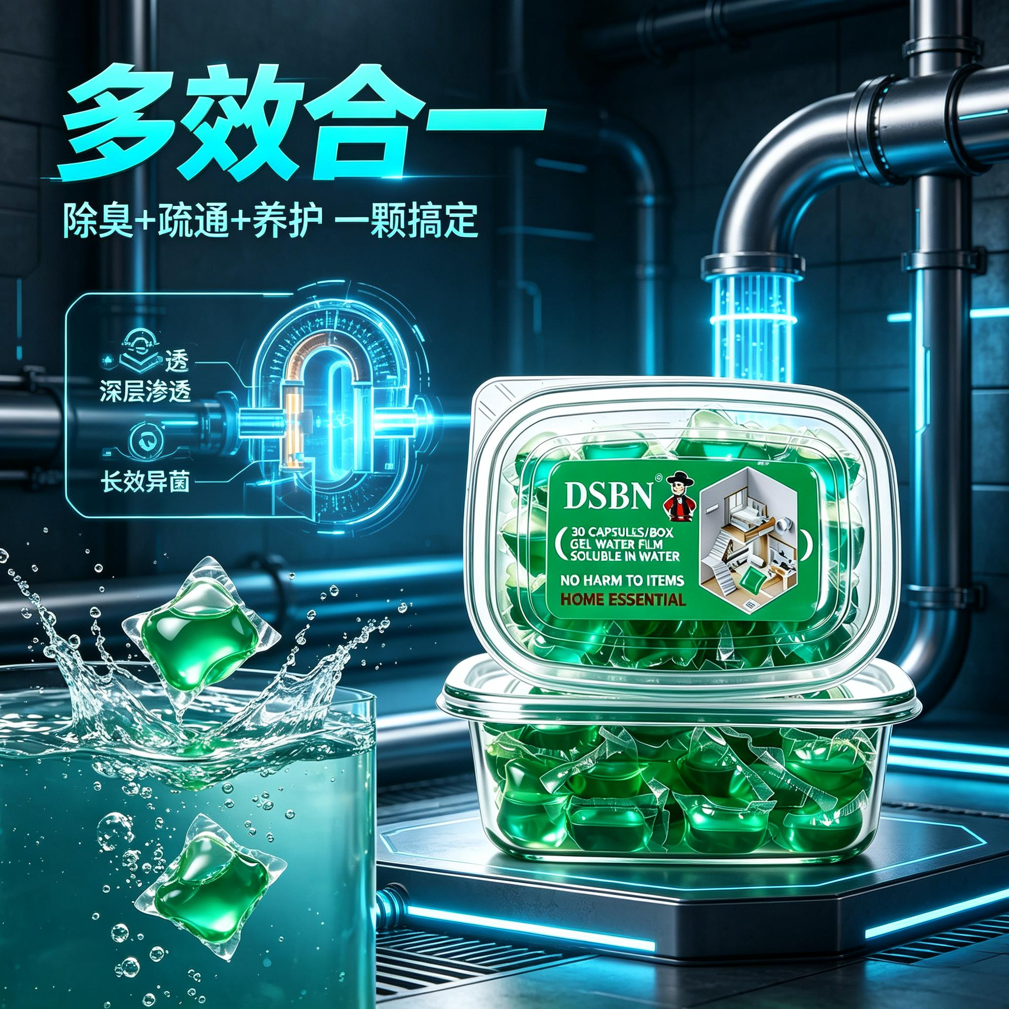 【下单立减50】下水道除臭凝珠防返臭厕所地漏管道除臭去味凝珠xp