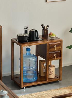 胡桃美木南中式茶水实厅木水柜家茶车榫卯客用烧水可移动OJF茶水