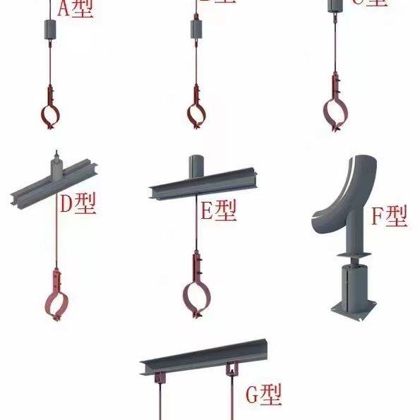 弹簧支吊架碳钢200kg管道机械支架工业管道耐腐蚀可调节可变弹簧