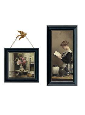 中古卧室风头装饰画法式复古客厅合挂SF810043画美式组小众艺术床