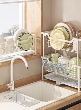 厨房FEQ碟盘收纳碗架窄款双层沥水架碗碗架收纳架水槽水池窄边沥