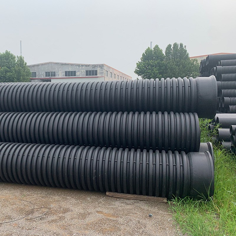 双壁管波纹管雨水埋地排水管排污管S1S2大口径螺纹HDPE双壁波纹管