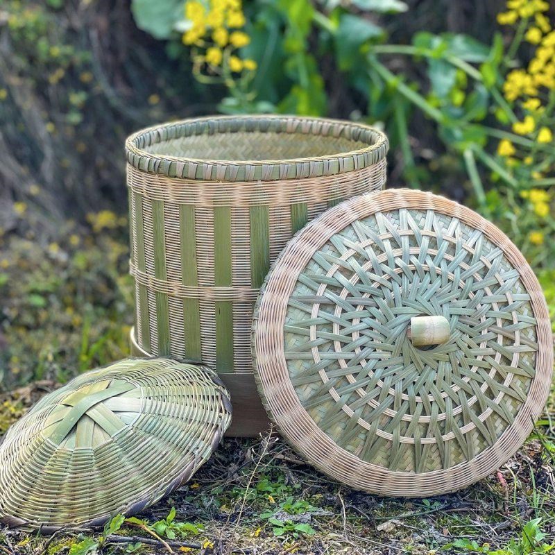 竹青四川特色传统竹编甄子老式纯手工编织家用厨房蒸饭竹制蒸饭桶