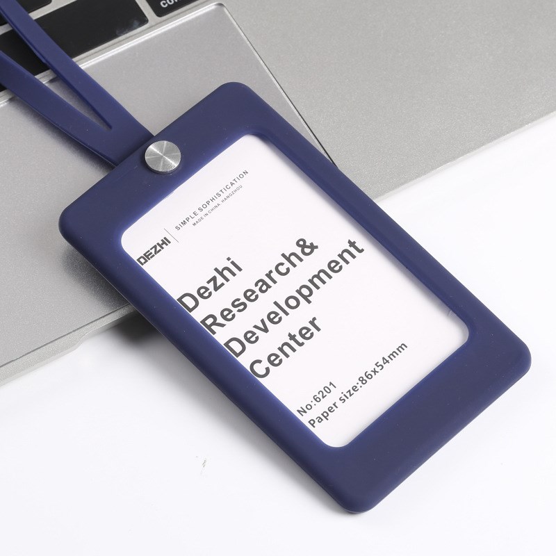 硅胶证件卡套带挂绳软胸牌员工作牌学生饭卡公交门禁卡保护套