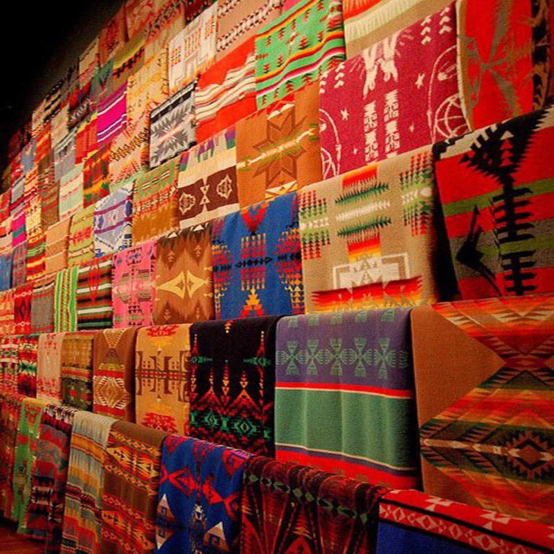 彭德尔顿羊毛毯纳瓦霍毯子针织毛毯定制羊毛提花毯梭织毯羊绒毯