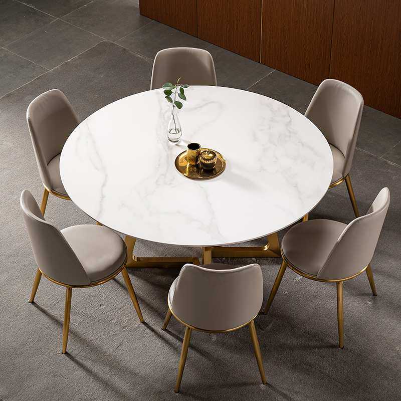 北欧轻奢大理石餐桌饭桌家用圆形桌现代简约小户型岩板餐桌椅组合,3C数码配件,USB灯,淘宝优惠券,粉丝福利购,淘宝优惠卷