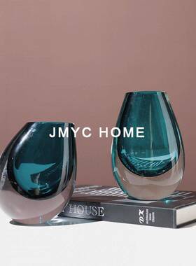 简约玻SLG客厅茶几花器摆璃件样间餐厅吧台桌面插干花瓶软板装饰