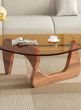 现钢化代客ZJR简约创意圆形茶几家用小户型厅玻璃茶几网红灰色茶