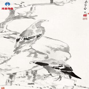 鸿基印务批量制作生产国画/牡丹画武藤高精度喷绘写真广告画面