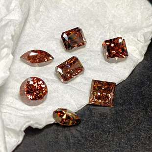 咖啡色异形莫桑裸石moissanite 梧州厂家裸石人造宝石