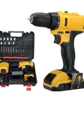 跨境12V21V高性能外贸款电钻家用多功能锂电钻手电钻套装箱