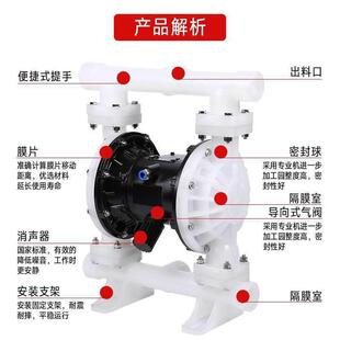 气动隔膜泵PPL工程PQN合塑料耐腐蚀QB 胶1550不锈钢铸铁铝金抽