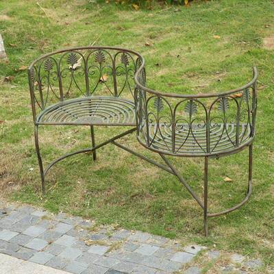 外做旧户外装背靠双人椅庭院铁艺单公园别墅阳饰台露台87353休闲