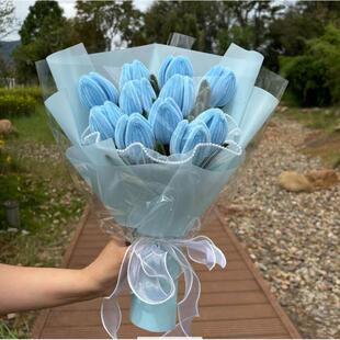 成品郁BWK金香花扭扭棒束手diy制作工仿真花摆束摊插花