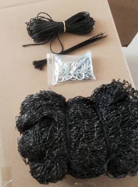 阳台防猫狗网防动JAO物锈尼龙不钻孔明黑透色不钢丝宠物护网防坠