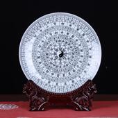 陶盘瓷装 饰礼品2盘5公分陶瓷摆盘圆白CZN瓷八摆卦盘装 饰盘件