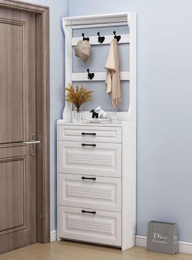 实超收薄翻斗鞋柜木家用门口简约玄柜现代大容量空OUM间门厅关纳