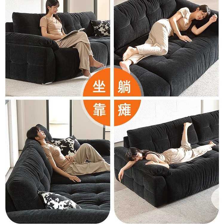 云林沙发2025新款直排客厅超深坐宽可调节靠背雪尼尔布艺云朵沙发