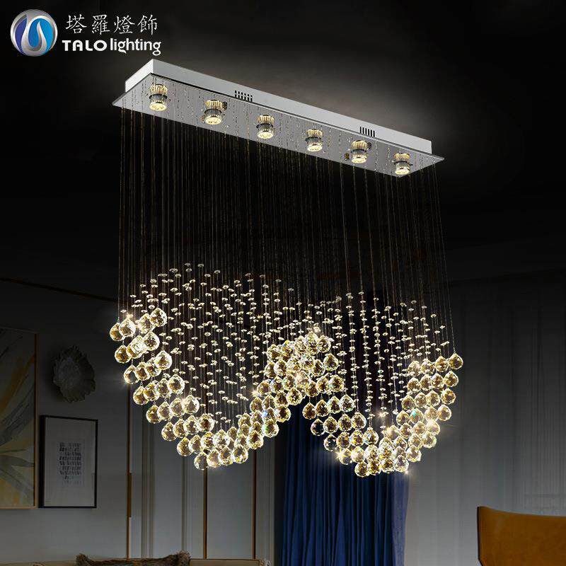 婚庆灯饰双心水晶灯现代简约婚房卧室灯创意心形led餐厅吊灯