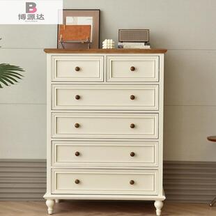 美式复古斗柜实木家用卧室收纳柜客厅五斗柜多用小户型组合斗柜