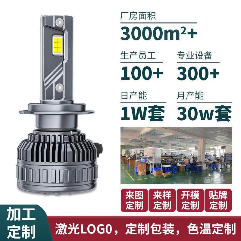 汽车led大灯高功率H7H4远近光四铜管240w外驱led汽车大灯跨境热销