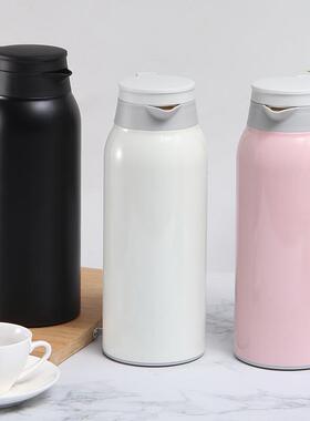 源头厂家空不锈钢真保温热家用大容量咖啡壶带手柄水壶OVZ瓶印制l