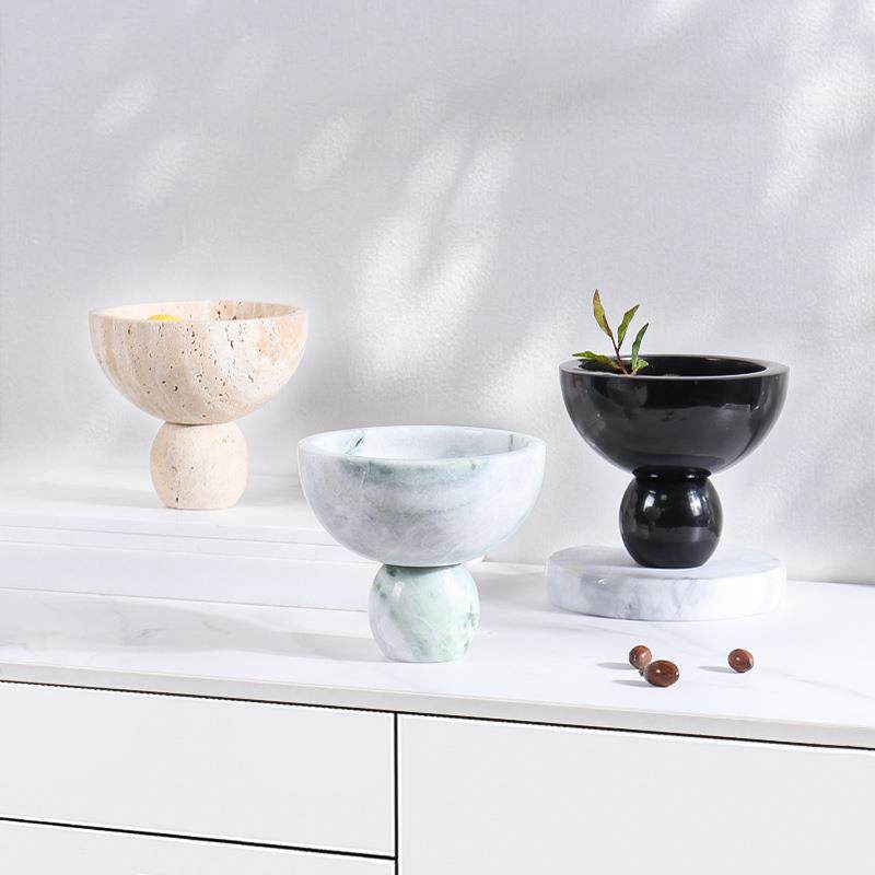 新中式大理茶石家轻奢果盘摆件居客厅几桌面HP053干果零食用收实