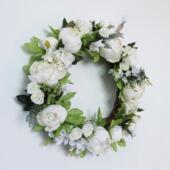 厂家货仿厅真花花环现客壁挂婚背景家QC HH001居装 饰门礼挂饰