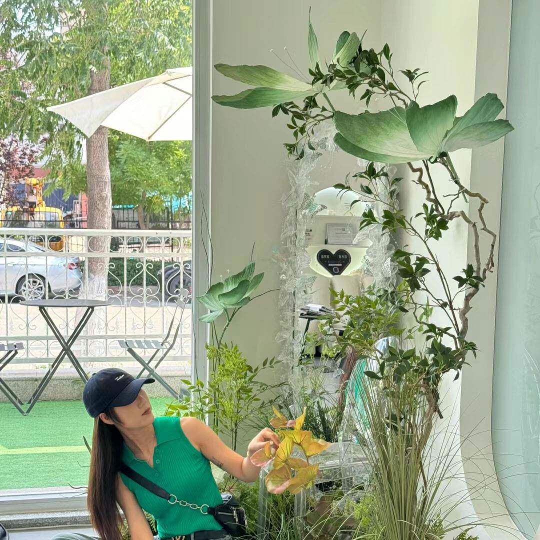 真丝蝶澳景装饰窗ZXJ婚艺庆纸蝴蝶户蝴外橱造景打卡道具白色蝴蝶