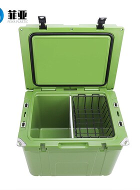 厂家55L绿色大容量冷藏箱 生鲜运输保鲜箱 户外保温箱