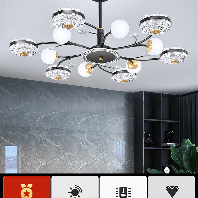 客厅吊灯2023年新款现代简约大气主灯广东中山客厅灯套餐灯具大全