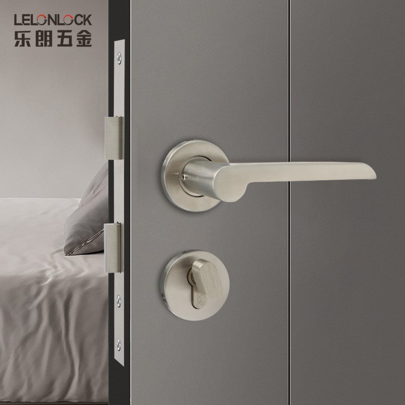 工厂304不锈钢分体锁 防火门把手室内门锁 卧室房门执手锁具